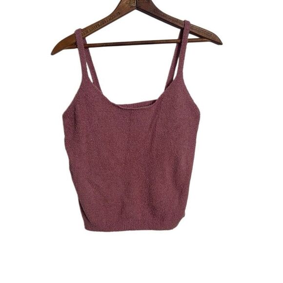 Sincerely Jules Fleece Cropped Sleeveless Blouse Top Red Size Large - Picture 1 of 7